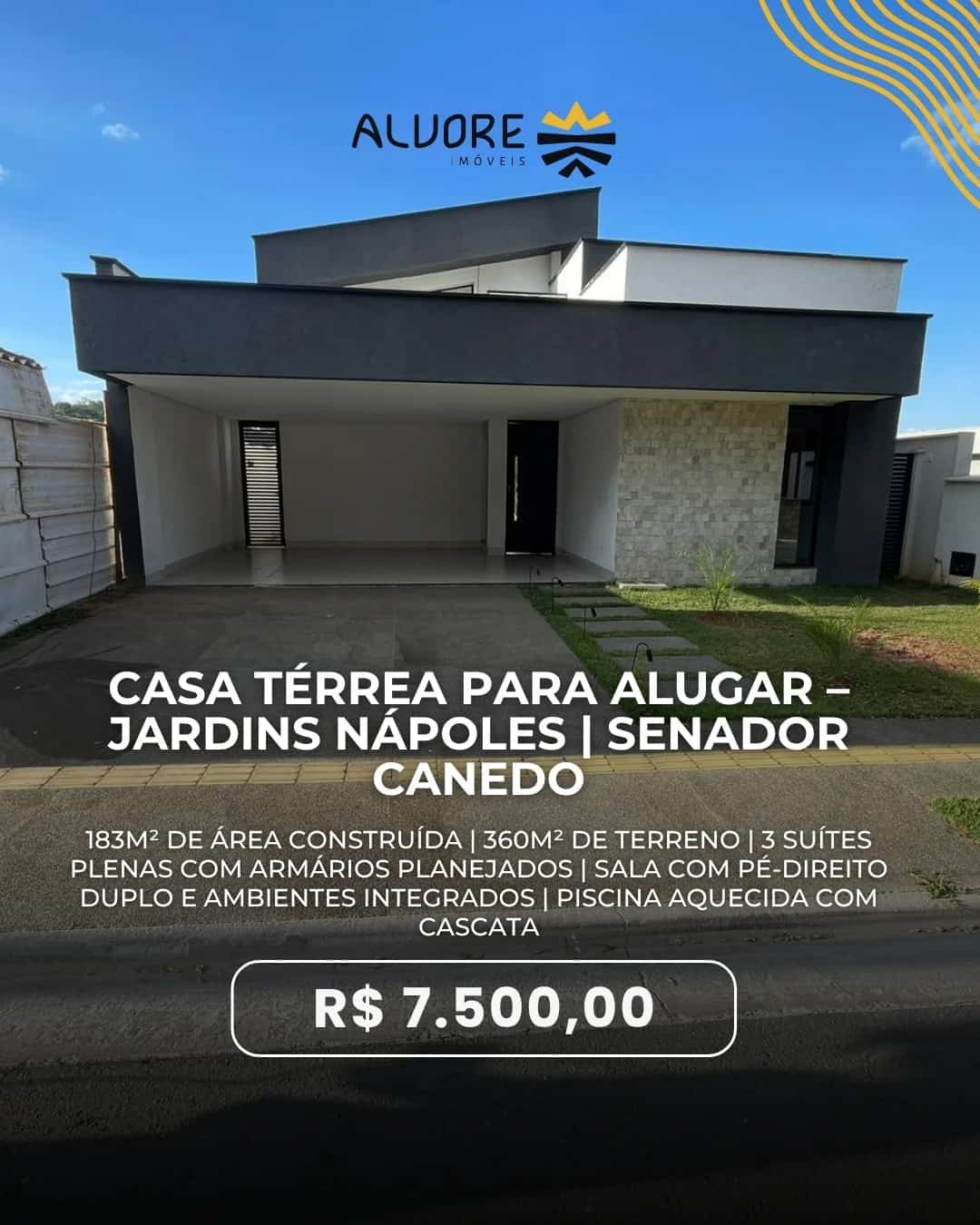 Casa Térrea para Alugar – Jardins Nápoles | Senador Canedo