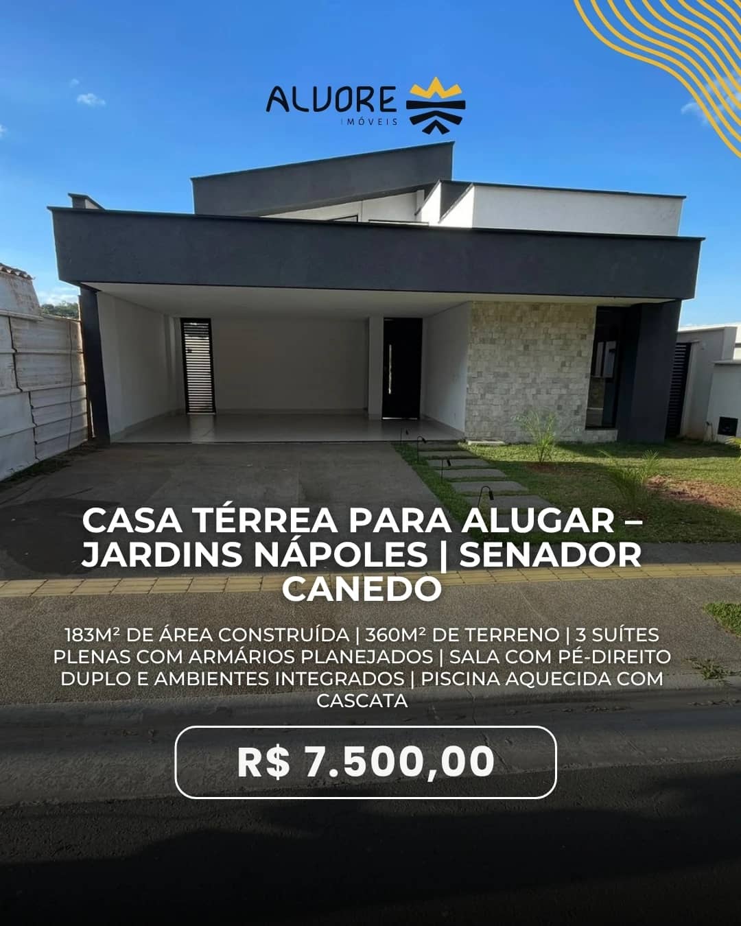 Casa Térrea para Alugar – Jardins Nápoles | Senador Canedo